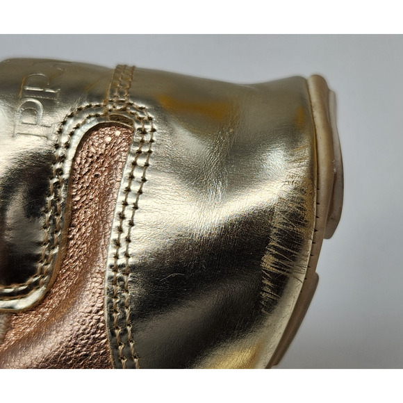 Prada Pink/Pewter Metallic Leather Elastic Loafer Flat Size 37.5 US 7 - Picture 15 of 15